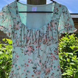 SMALL, BLOUSE, SHORT SLEEVE, FLOWER PRINT
